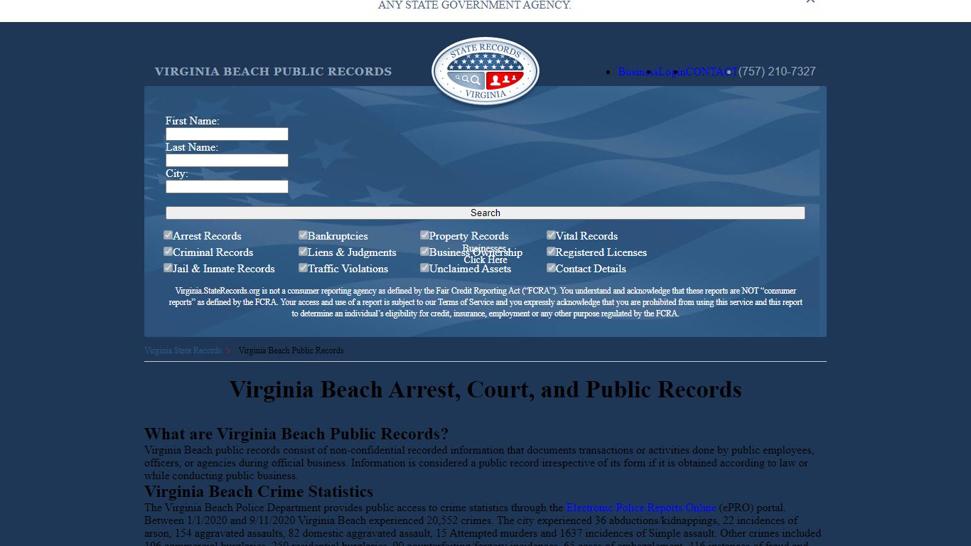 Virginia Beach Arrest, Court, and Public Records